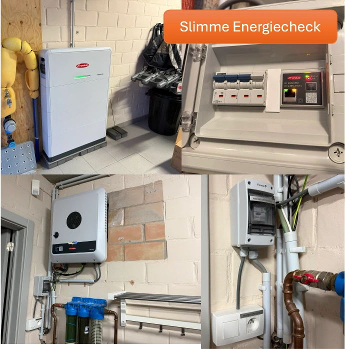 Thuisbatterij in Lede met hybride 3F omvormer